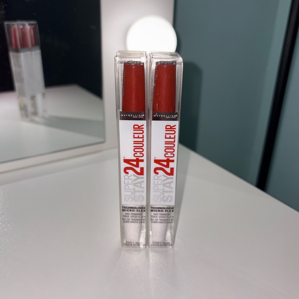 2 Maybelline Super Stay 24 2-step Long Lasting Liquid Lipstick and Lip Balm
